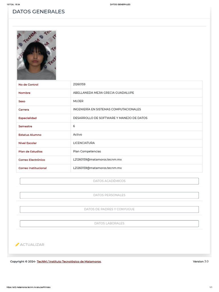 Datos Generales | PDF