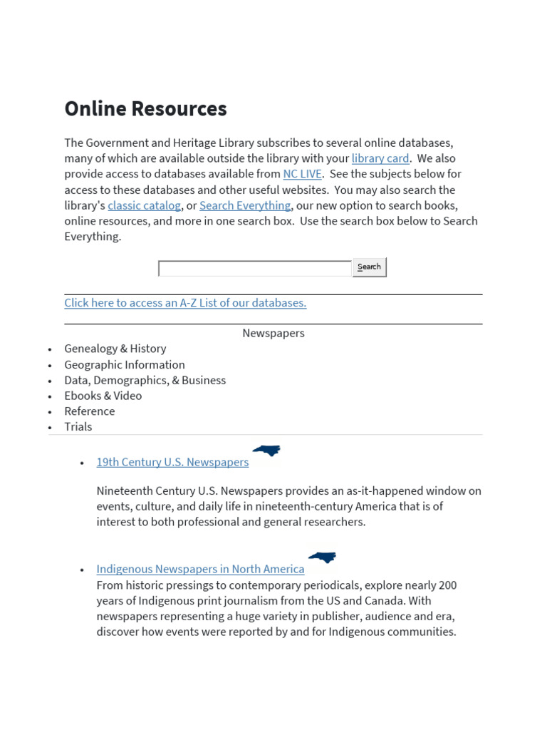 Online Databases for Research Access | PDF | Newspapers | Libraries