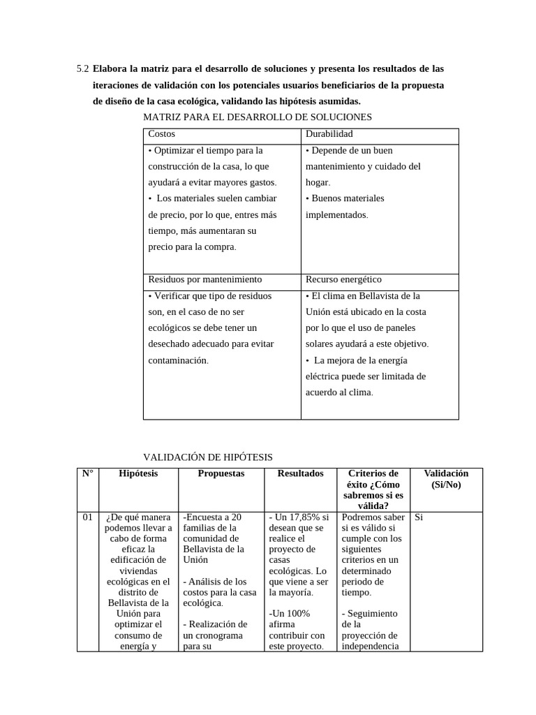 Matriz de Soluciones para Casas Ecológicas | PDF | Residuos | Naturaleza