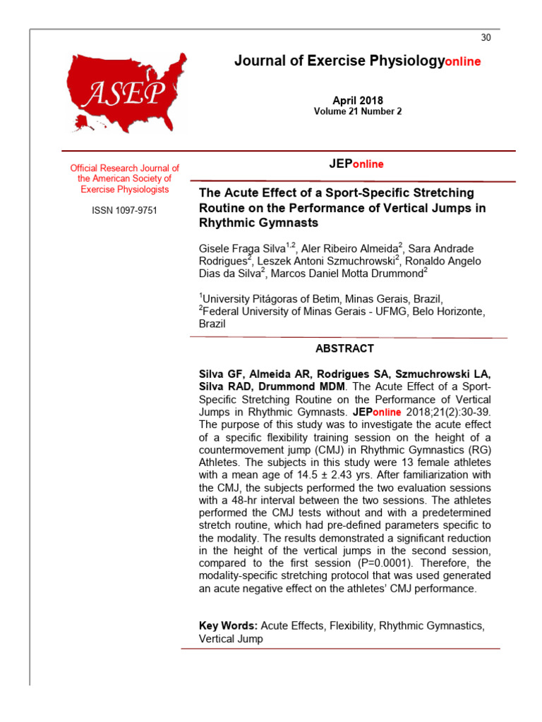 Te Acute Effect of A Sport-Specific Stretching Routine On The ...