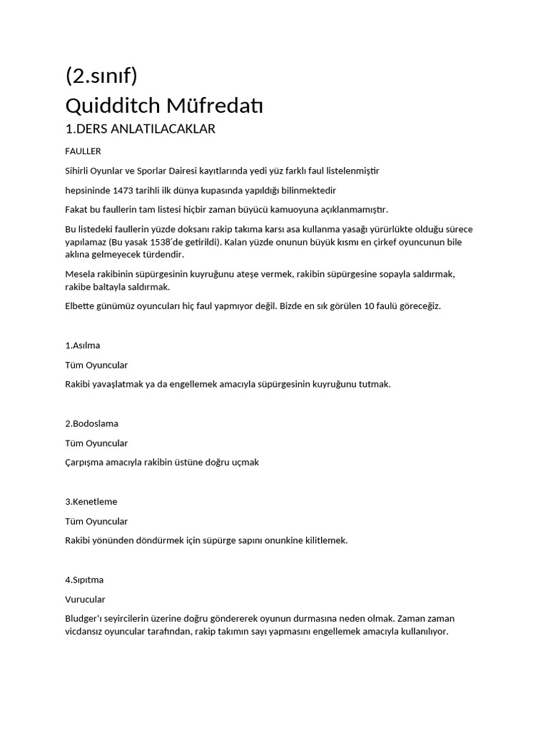 Quidditch 2 | PDF