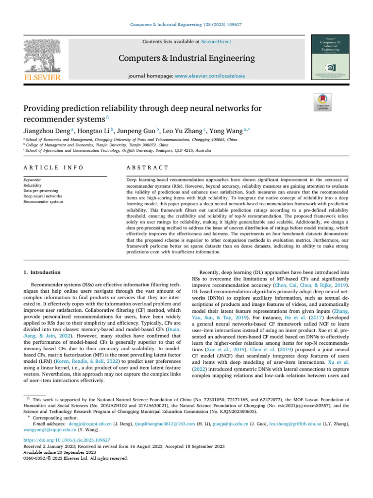 Computers and industrial engineering 2023 providing prediction