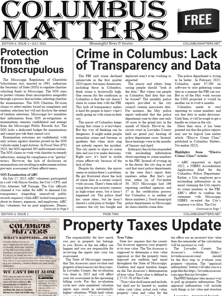 Columbus Matters June 2024 FINAL - Compressed 1 | PDF | Property Tax ...