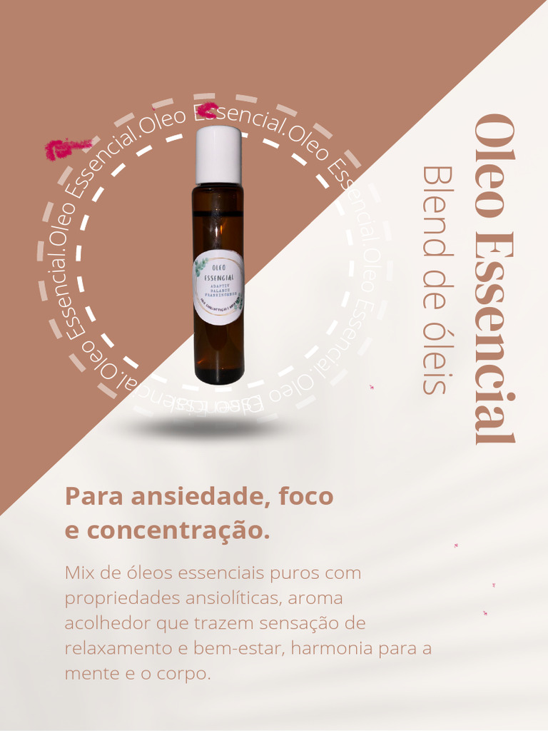 Óleo Essencial para Melhorar Sua Ansiedade, Foco e Concentração | PDF