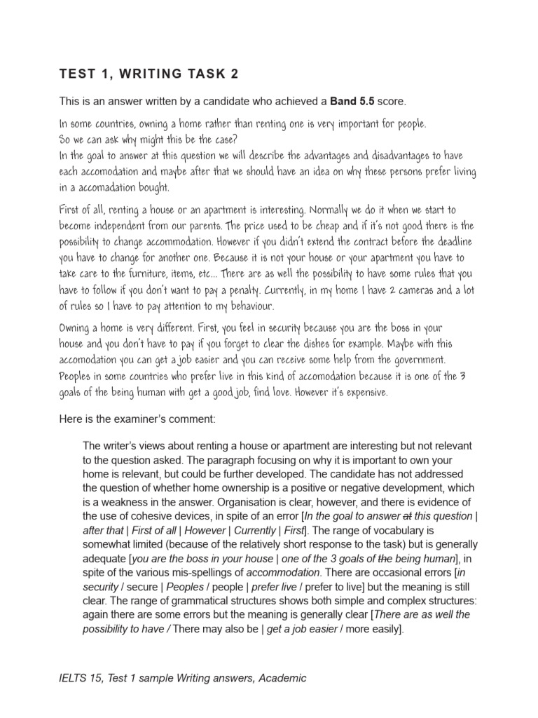 IELTS 15 Test 1 Writing Task 2 Analysis | PDF | Question | Cognition