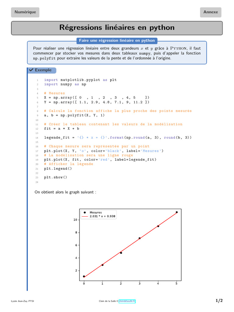 Régression linéaire avec Python | PDF | Mathématiques appliqués