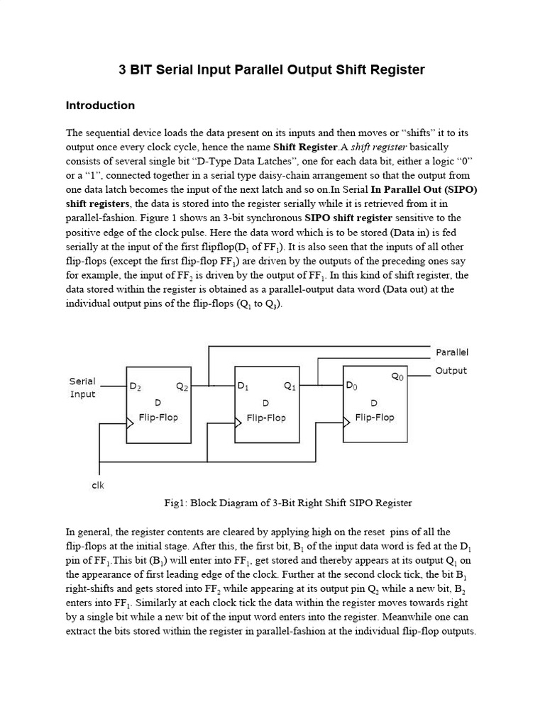3BITSIPOShiftRegister Bhargav | PDF | Computer Engineering | Digital ...