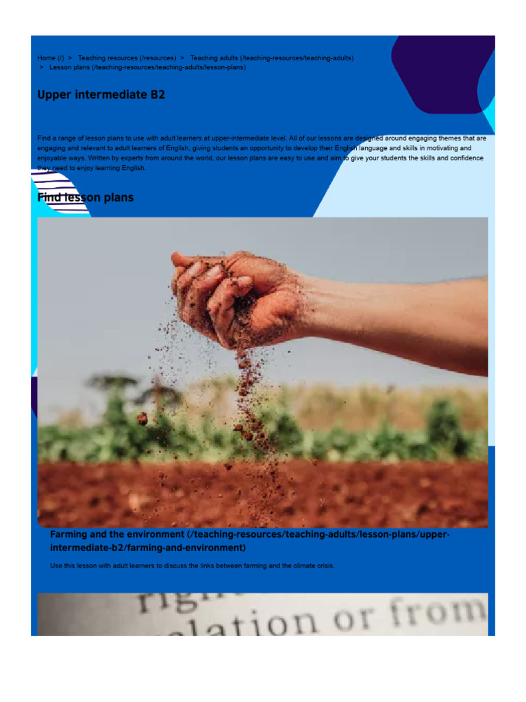 B2 Lesson Plans for Adult Learners | PDF | Lesson Plan | Cognition