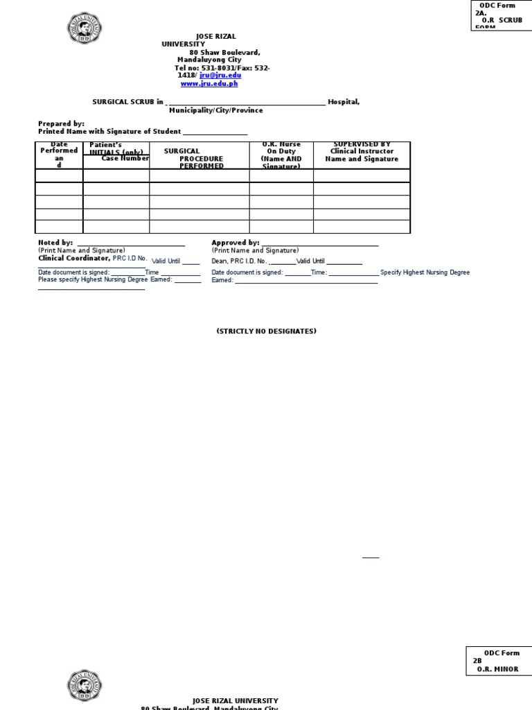 Surgical and Delivery Forms Guide | PDF | Nursing | Medicine