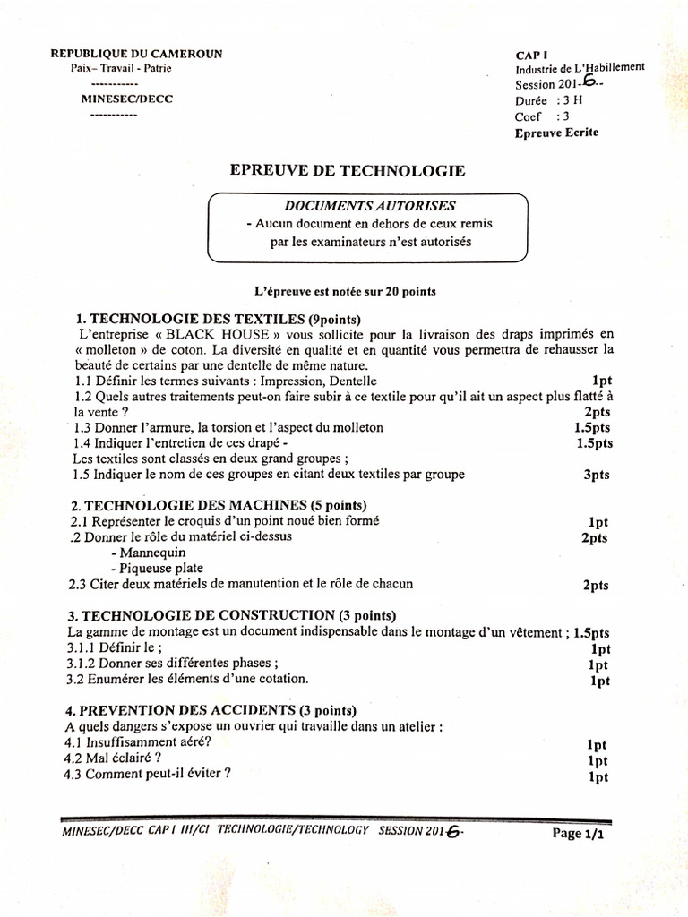 Technologie CAP 2016 | PDF