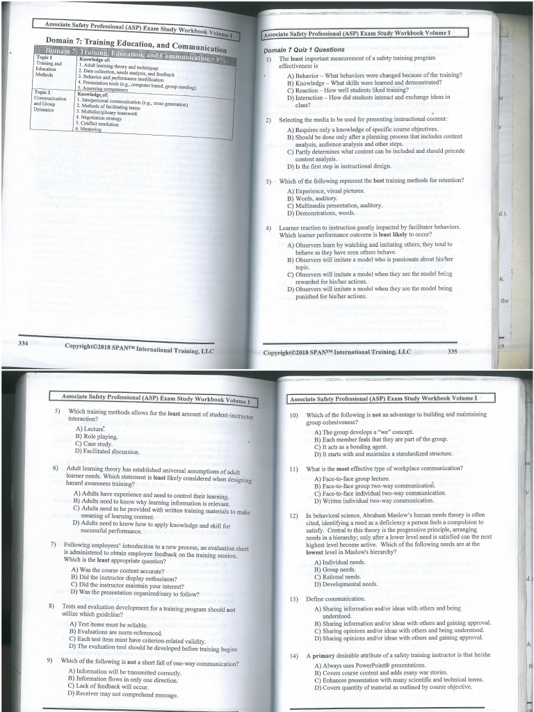 Domain 7 Training Education and Communication PDF Instructional