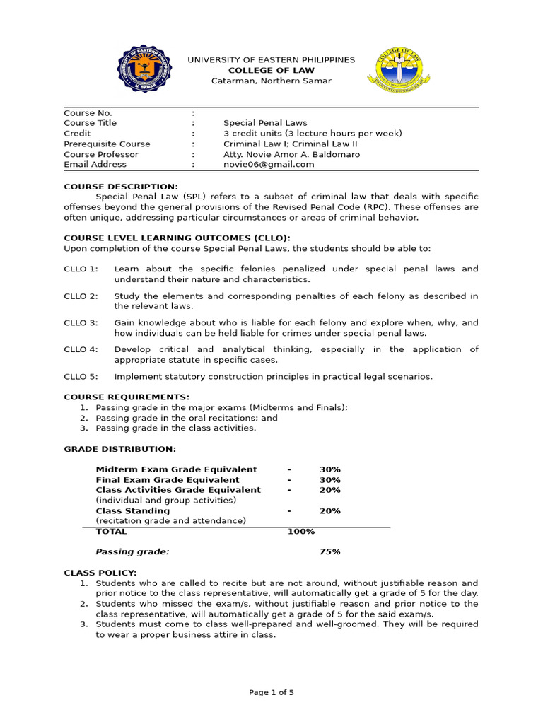 SPL Syllabus | PDF | Criminal Law | Crimes