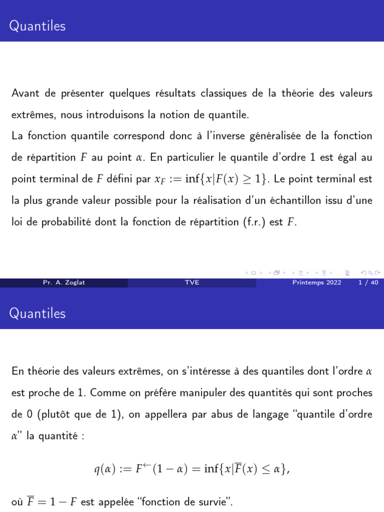 Comprendre les quantiles en statistiques | PDF | Loi de probabilité ...