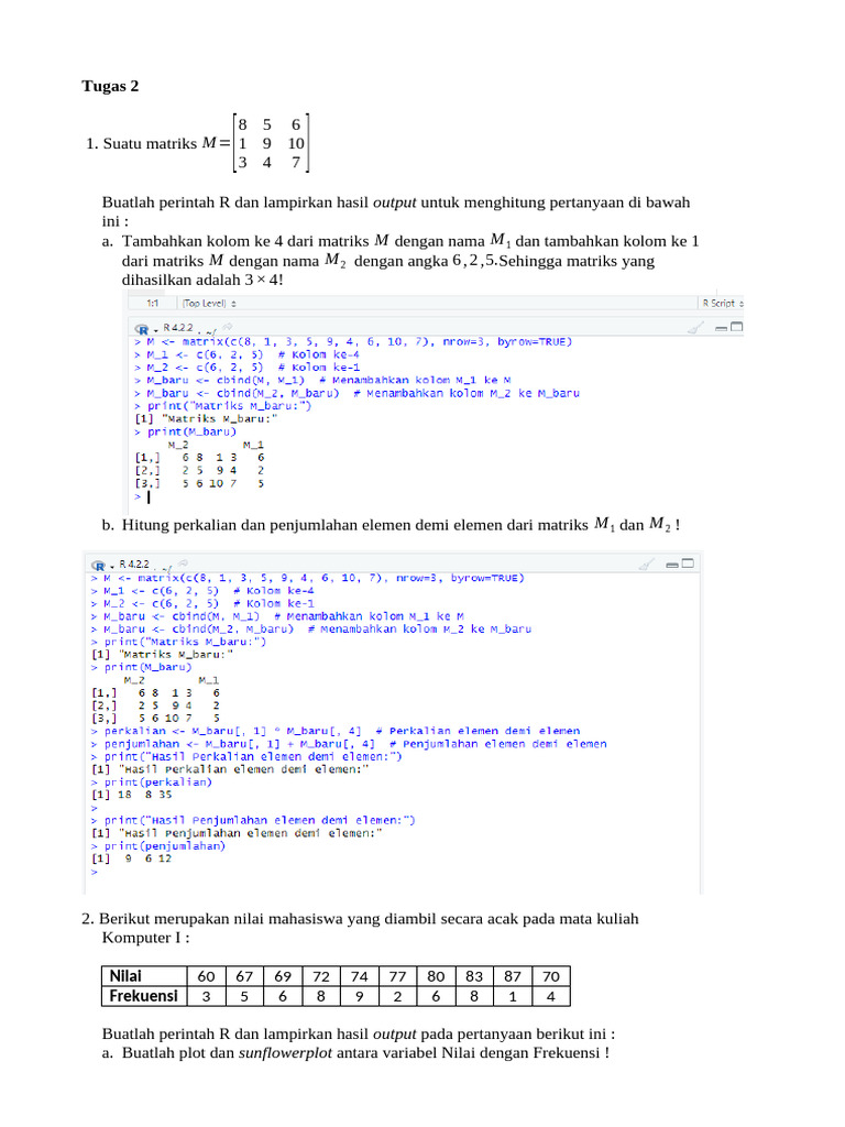 R Programming untuk Analisis Matriks dan Data Mahasiswa | PDF | Metode ...