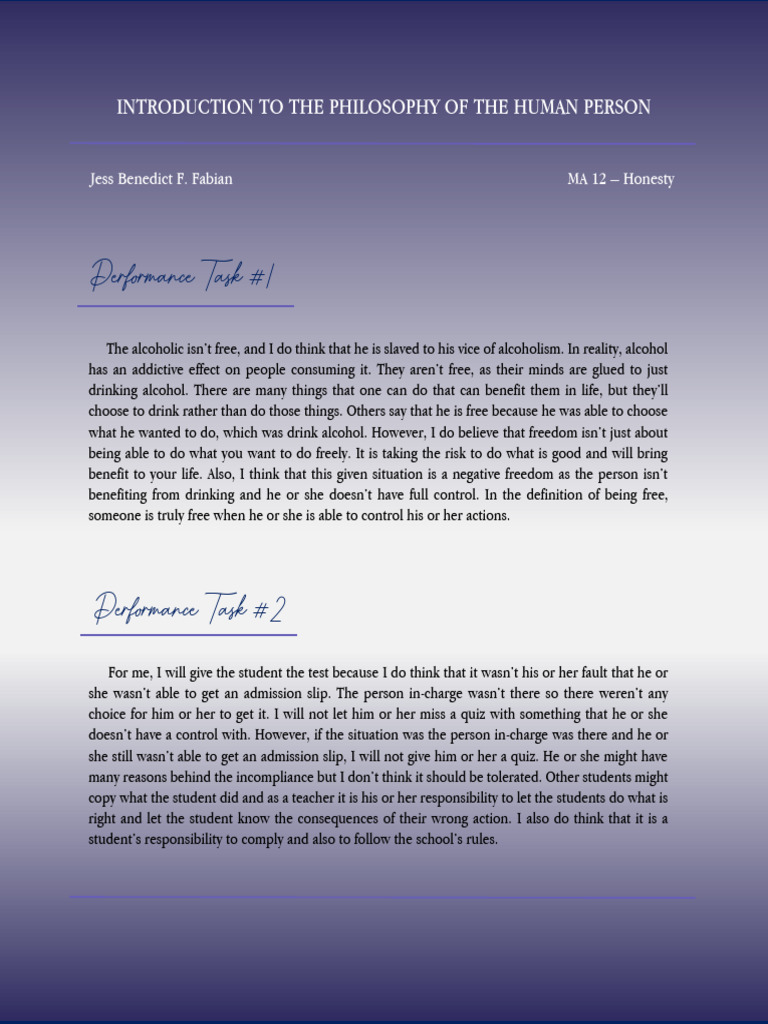 Introduction To The Philosophy of The Human Person | PDF