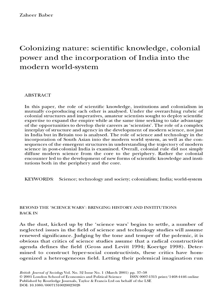 Colonizing Nature Scientific Knowledge C | PDF | Relativism | Science