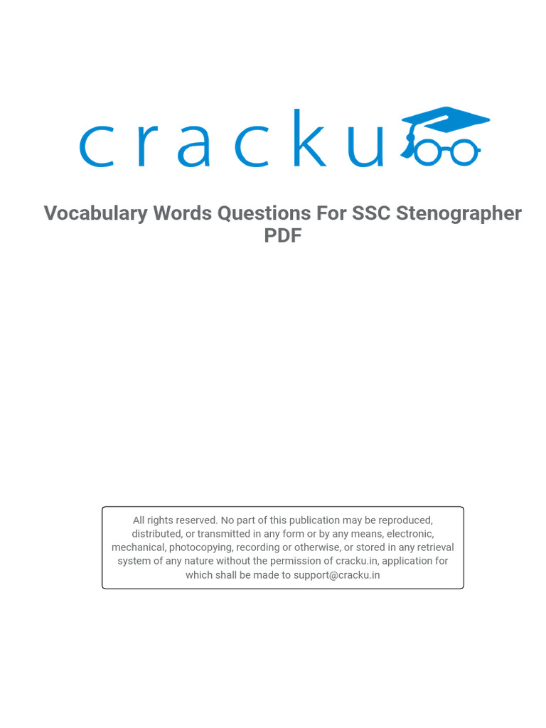 SSC Stenographer Vocabulary Guide | PDF | Jargon | English Language