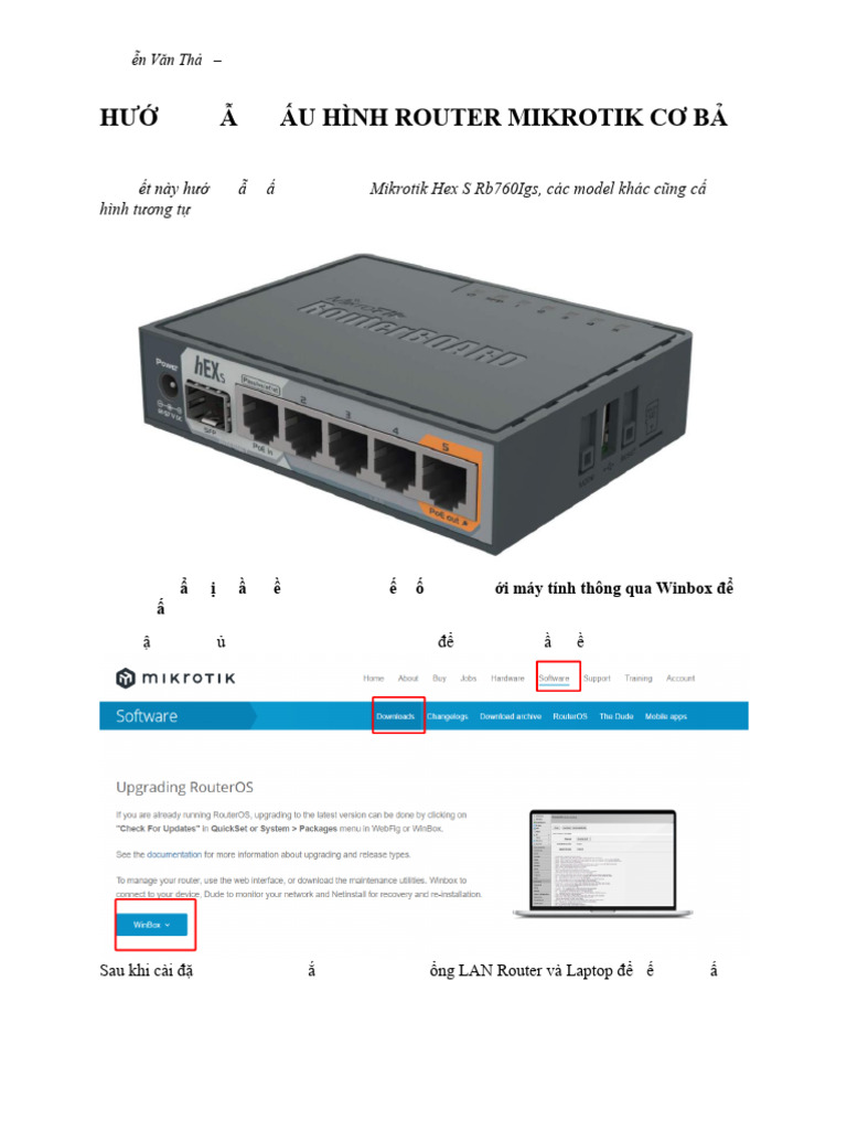 Hướng Dân Cấu Hình Router Mikrotik Cơ Bản | PDF