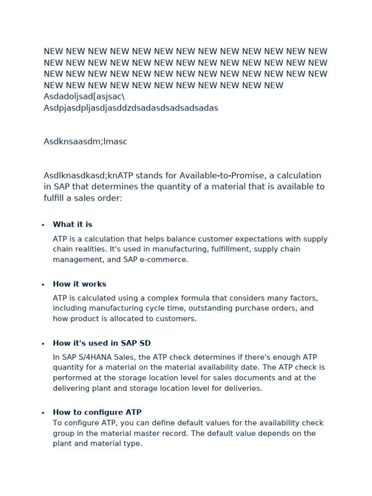 Understanding ATP in SAP S/4HANA | PDF | Business | Computers