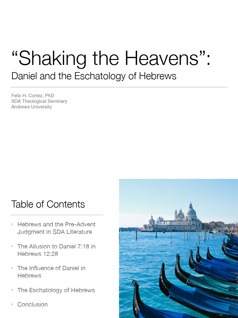 Eschatology of Hebrews and Daniel's Influence | PDF | Epistle To The ...