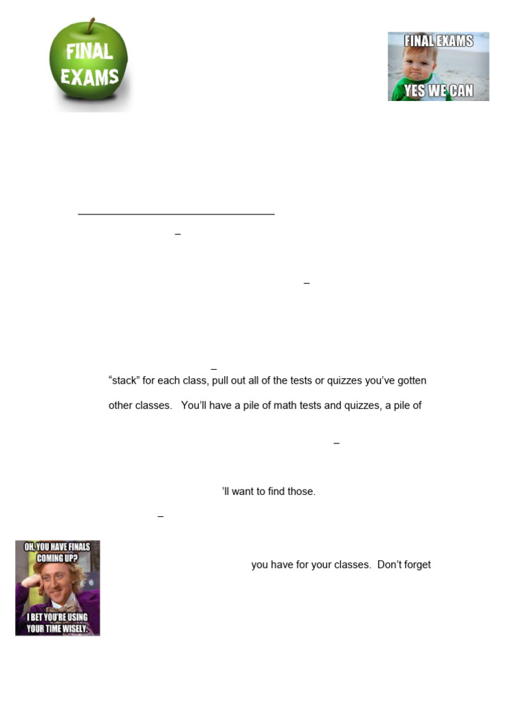 Tips Final Exam Preparations Pdf Memory Cognition