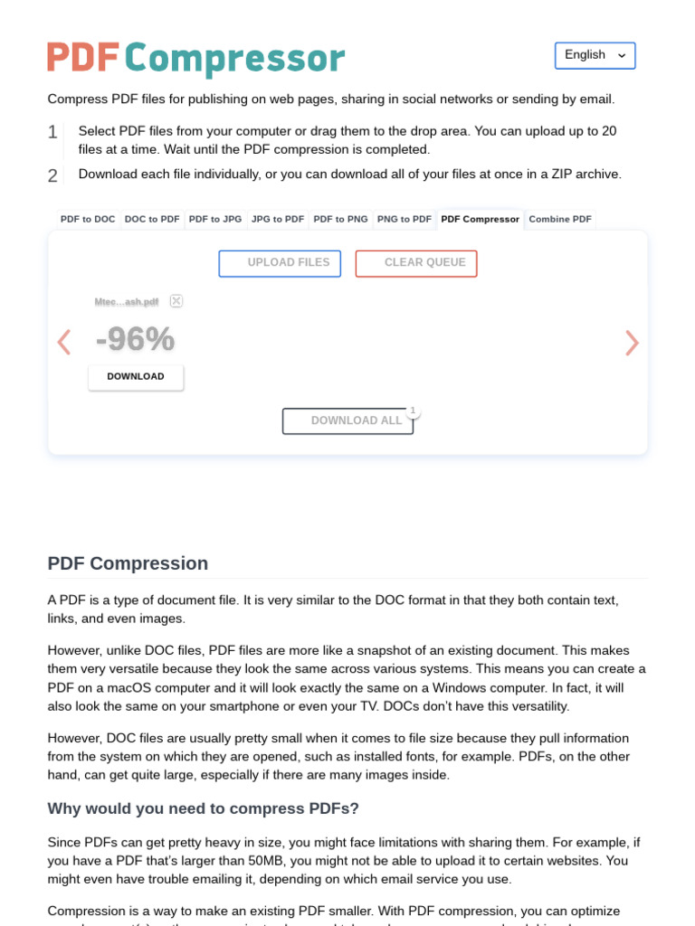 PDF Compressor - Compress PDF Files Online | PDF | Computer File ...