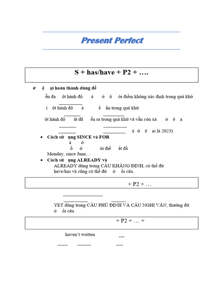 Present Perfect | PDF