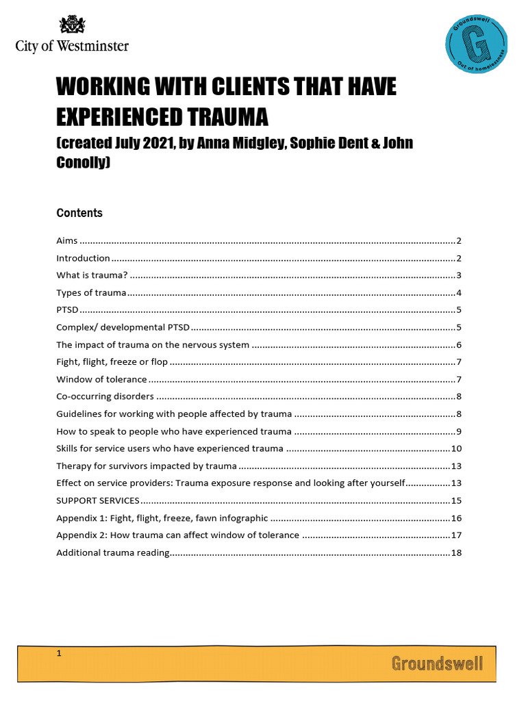 Trauma-Informed Care Toolkit for Clients | PDF | Psychological Trauma ...