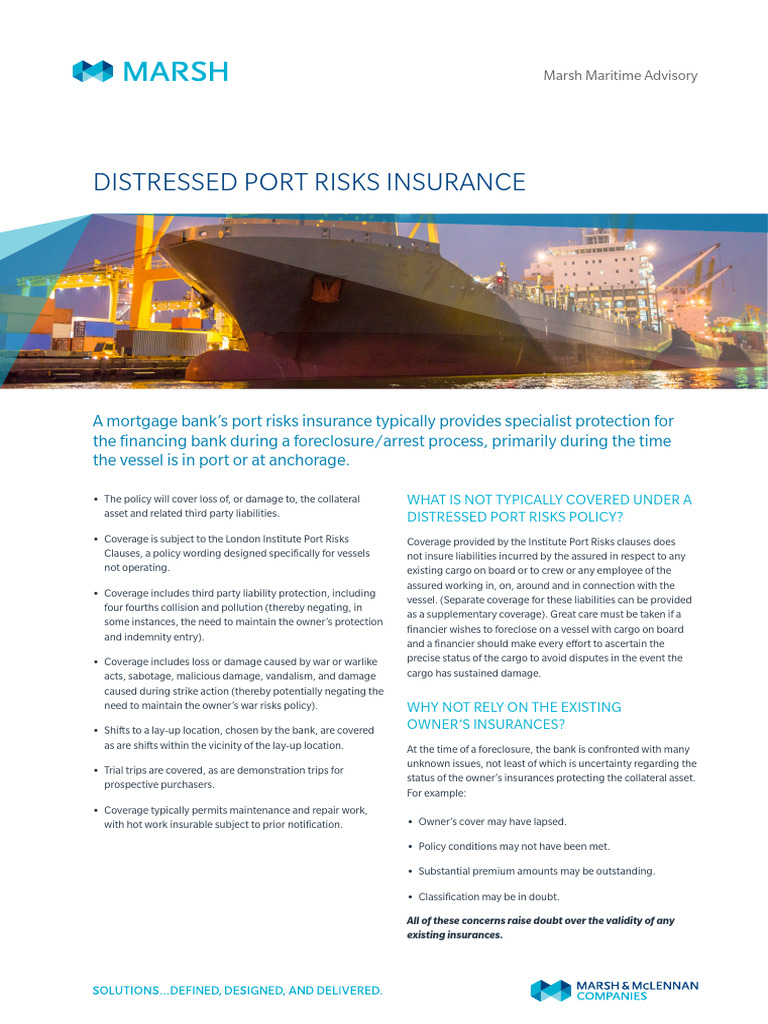 Distressed Port Risks Insurance | PDF | Insurance | Liability Insurance