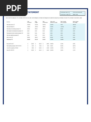 Profit and Loss Statement With Logo