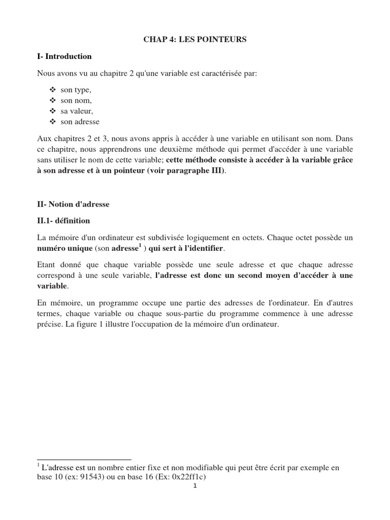 Comprendre les pointeurs en C++ | PDF | Pointeur (programmation ...