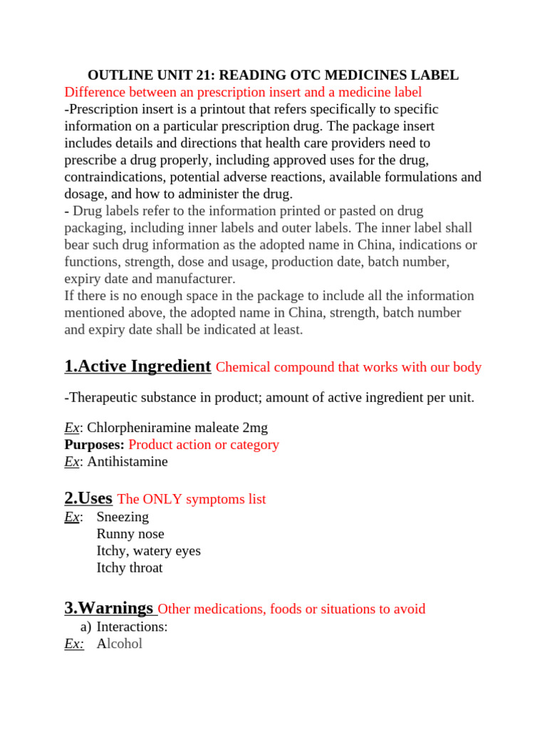 OTC Medicine Label Reading Guide | PDF | Tablet (Pharmacy) | Dose ...