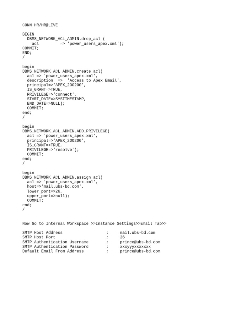 Mail config for apex pdf