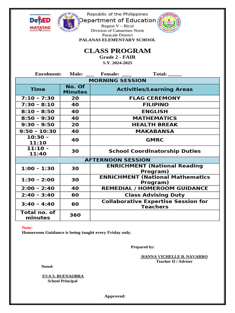 Matatag Class Program | PDF | Schools