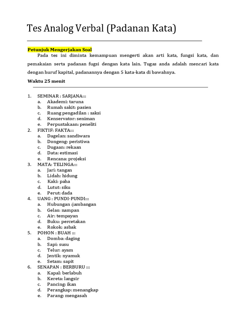Tes Psikotes dan Pemugaran Kata | PDF