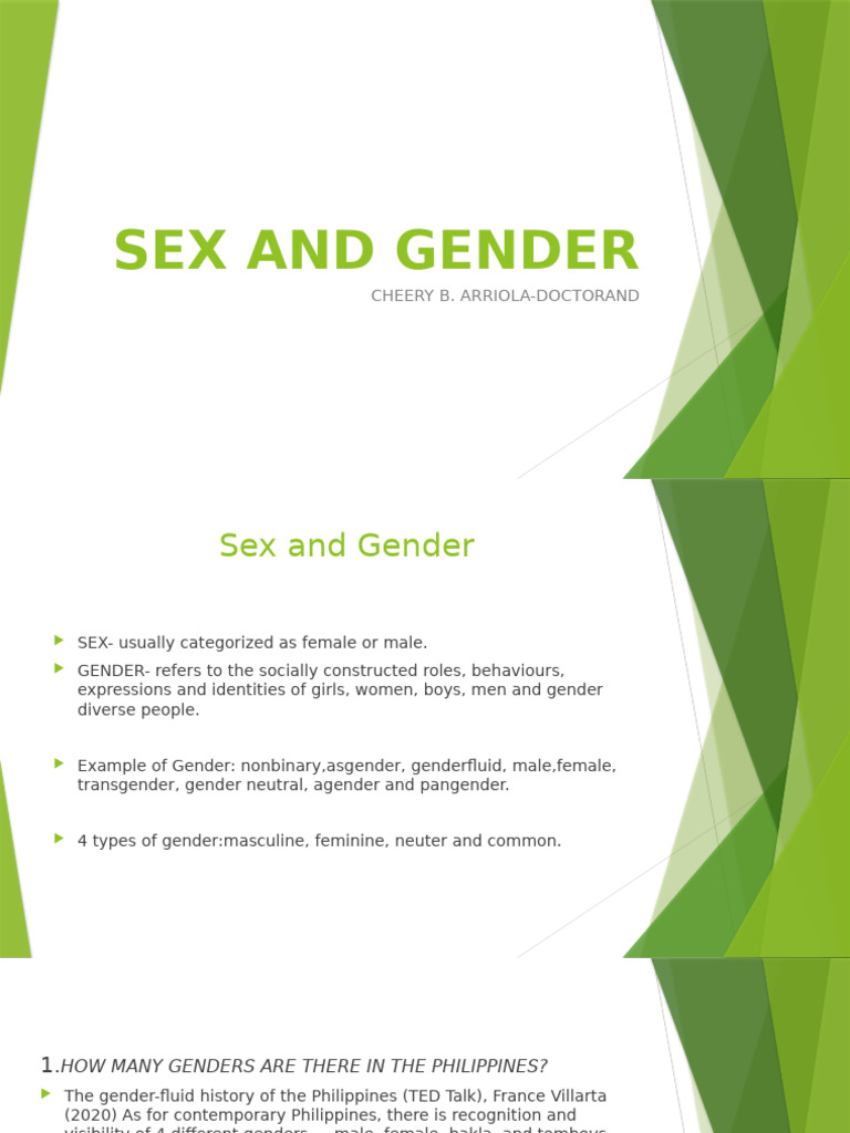 Understanding Sex and Gender in the Philippines | PDF | Sex Education ...