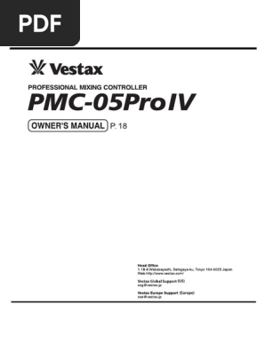 Vestax PMC-05PROIV 取り扱い説明書付き Vestax PMC-05PROIV 取り扱い説明書付き
