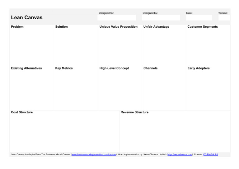 Lean Canvas | PDF | Art | Computers