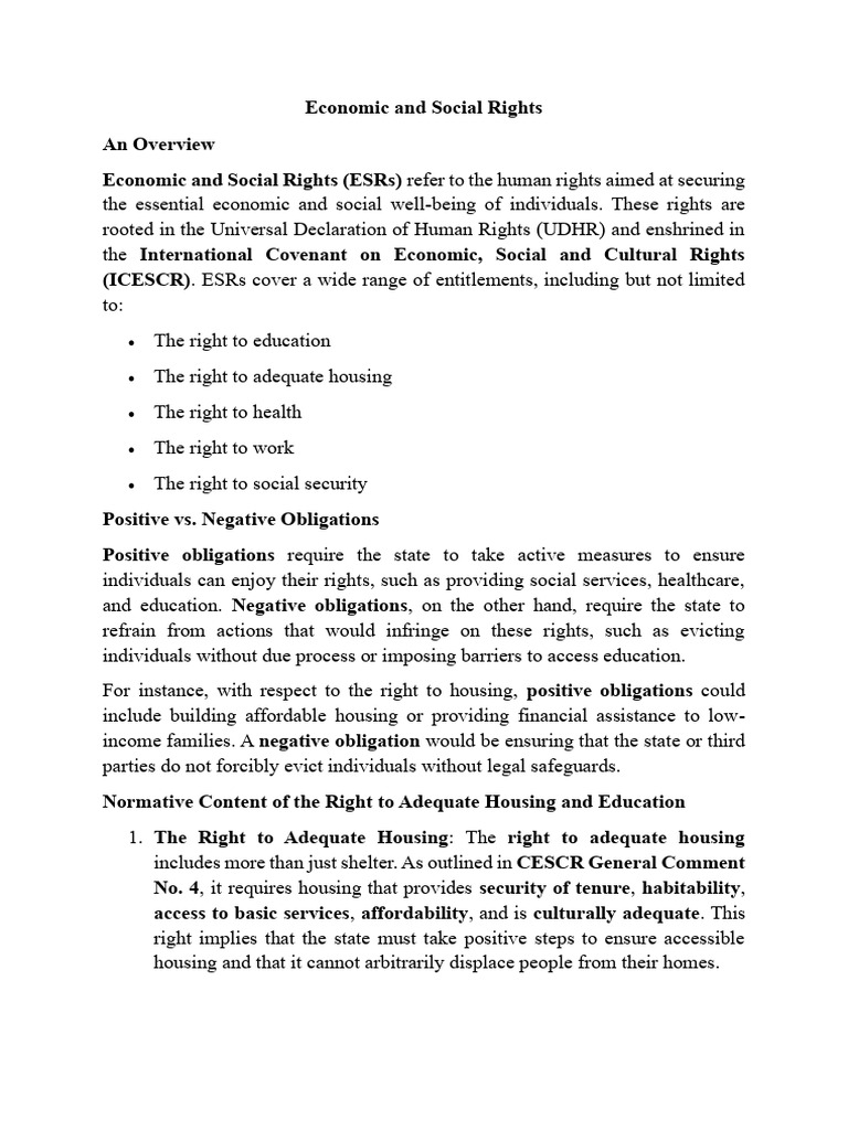 Understanding Economic and Social Rights | PDF | Right To Housing ...