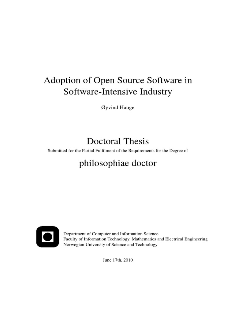 Adoption of Open Source Software in Software-Intensive Industry | PDF ...