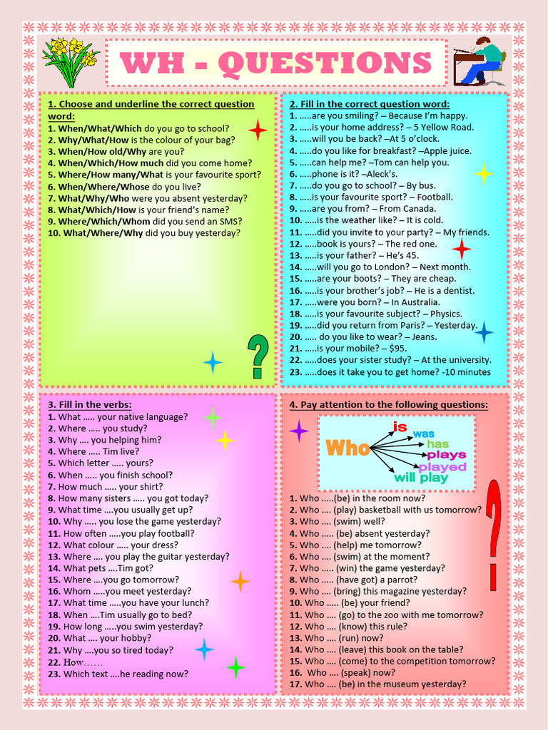 Wh questions worksheets pdf