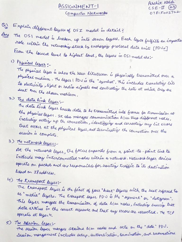 23 Archit CN Assignment1 | PDF | Network Architecture | Computer Networking