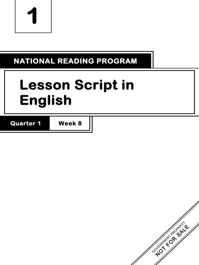 Lesson script in english national reading program pdf copyright