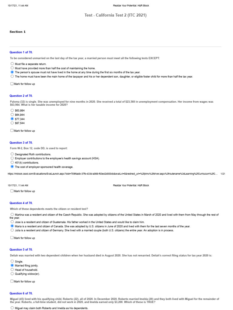 Realize Your Potential H R Block PDF | PDF | Earned Income Tax Credit ...