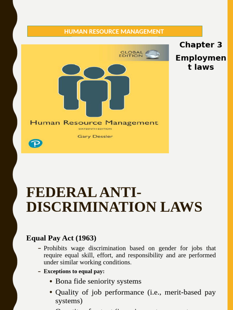 Federal Employment Discrimination Laws | PDF | Employment | Equal ...