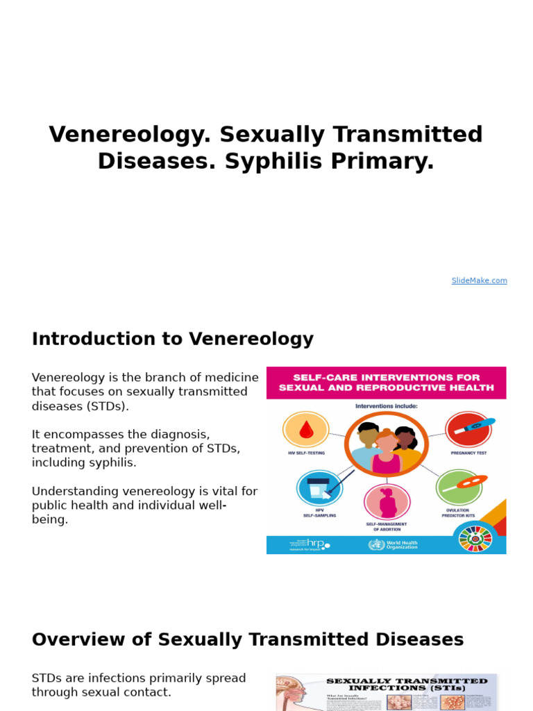 Venereology. Sexually Transmitted Diseases. Syphilis Primary. | PDF ...