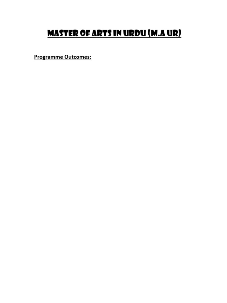 M.A. Urdu Program Overview 2023 | PDF | Technology & Engineering