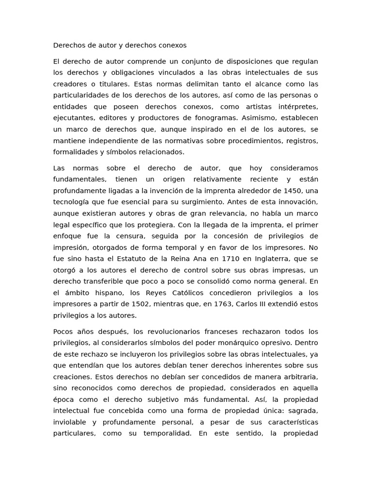 Derechos de Autor: Evolución y Naturaleza | PDF | Autor | Propiedad