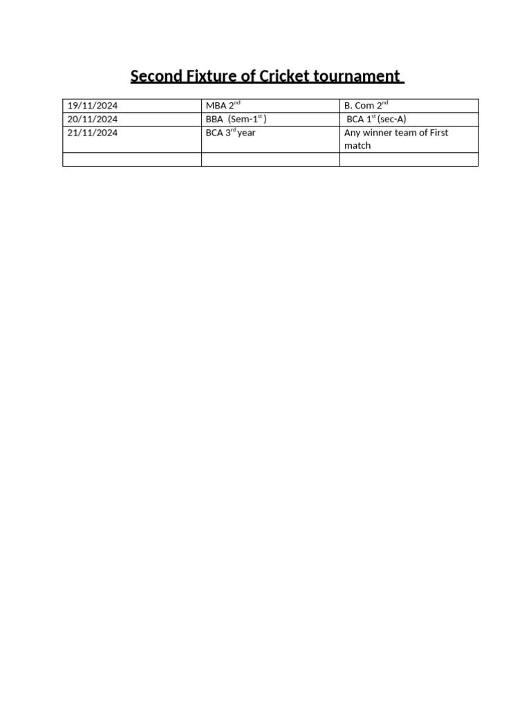 Second Fixture | PDF