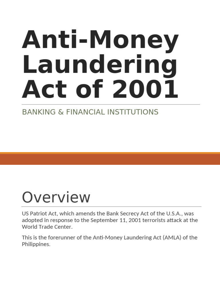 Overview of the Anti-Money Laundering Act | PDF | Money Laundering | Crimes
